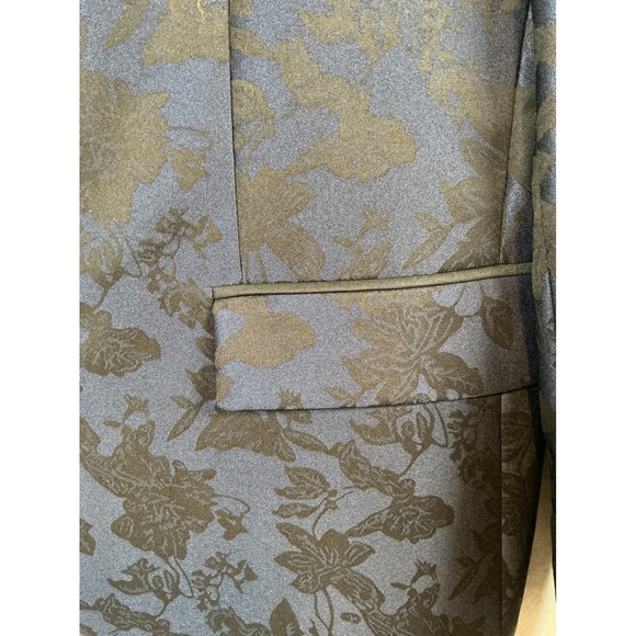 INC International Concepts Mens XL Slim Fit Blazer Navy Floral Jacquard Jacket - Picture 3 of 10